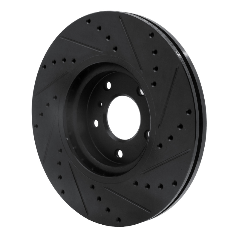 Infiniti EX35 Brake Rotor (1) - Front Left - R1 Concepts - Drilled & Slotted - Black - `03-`23